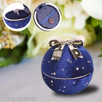 Round Velvet Jewelry Storage Box Gold Bow-knot Stars Decor Ring Necklace Wedding Display Box Packaging Display Gift 30E 
Round Velvet Jewelry Storage Box Gold Bow-knot Stars Decor Ring Necklace Wedding Display Box Packaging Display Gift 30E