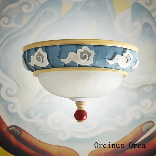New Chinese style color retro ceiling lamp creative round led glass ceiling lamp for children's room bedroom free shipping
New Chinese style color retro ceiling lamp creative round led glass ceiling lamp for children's room bedroom free shipping