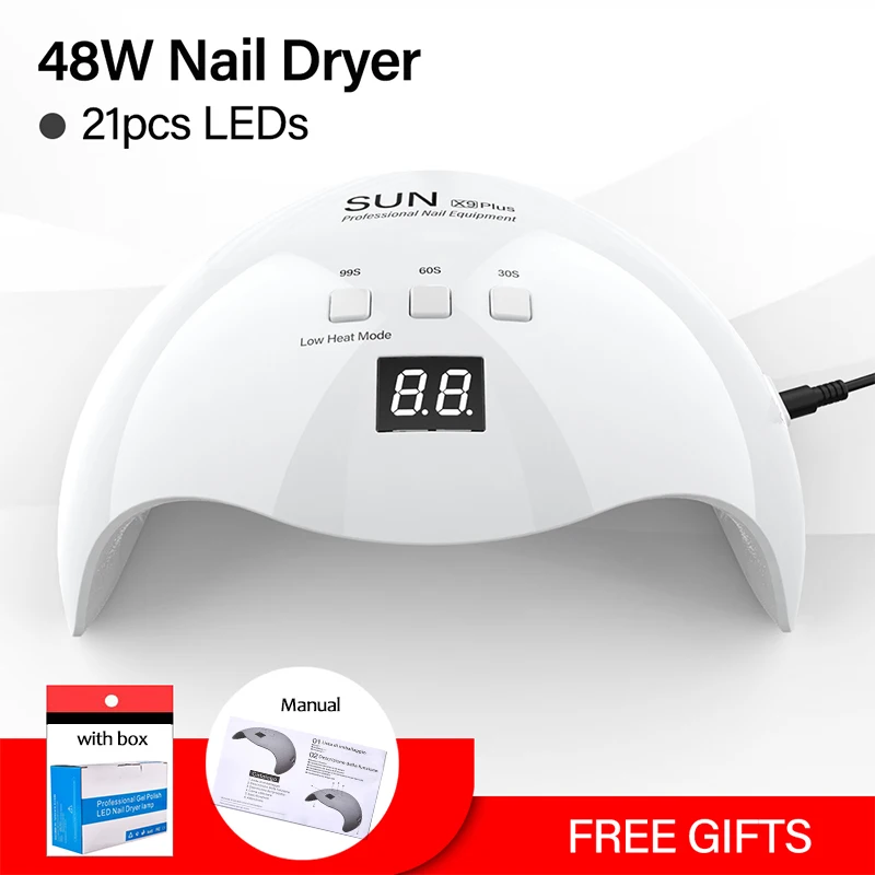 SUN X9plus LED lamp dryer for nails manicure curing light with 30s 60s 99s timer with LCD Display painless Nails Manicure Tool
SUN X9plus LED lamp dryer for nails manicure curing light with 30s 60s 99s timer with LCD Display painless Nails Manicure Tool