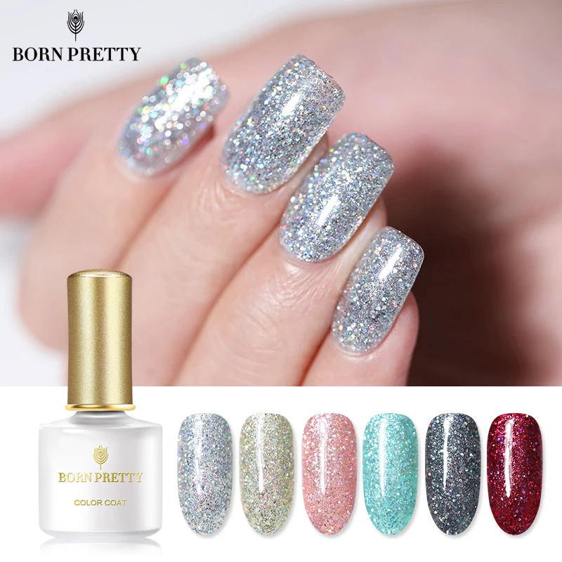 

BORN PRETTY Platinum Nail Gel Polish 6ml Starry Sky Glitter Soak Off UV Gel Lacquer Shinging Bling Sequins Nail Art Varnish