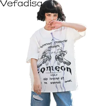 Vefadisa Letter Print Summer Half Sleeve T Shirt Women 2020 O-Neck Streetwear T-shirt Loose Ins Women T-shirt White QYF2117 
Vefadisa Letter Print Summer Half Sleeve T Shirt Women 2020 O-Neck Streetwear T-shirt Loose Ins Women T-shirt White QYF2117