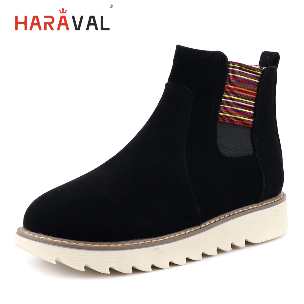 HARAVAL 2019 fashion suede color matching PU shoes short ankle boots female round head lace-up flat shoes comfortable warm B266
HARAVAL 2019 fashion suede color matching PU shoes short ankle boots female round head lace-up flat shoes comfortable warm B266
