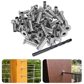 60pcs Stainless Steel Protector Sleeves For 1/8 Inch Cable Railing Protector DIY Balustrade T316 C9M1 With one Drill Bit
60pcs Stainless Steel Protector Sleeves For 1/8 Inch Cable Railing Protector DIY Balustrade T316 C9M1 With one Drill Bit