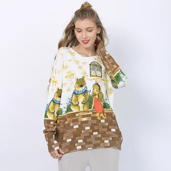 Round Neck Women Pullovers Winter Jumpers Knitwear Cute Bear & Girl Print Sweater Women Fashion Knitted Pull Femme Clothes 2020
Round Neck Women Pullovers Winter Jumpers Knitwear Cute Bear & Girl Print Sweater Women Fashion Knitted Pull Femme Clothes 2020