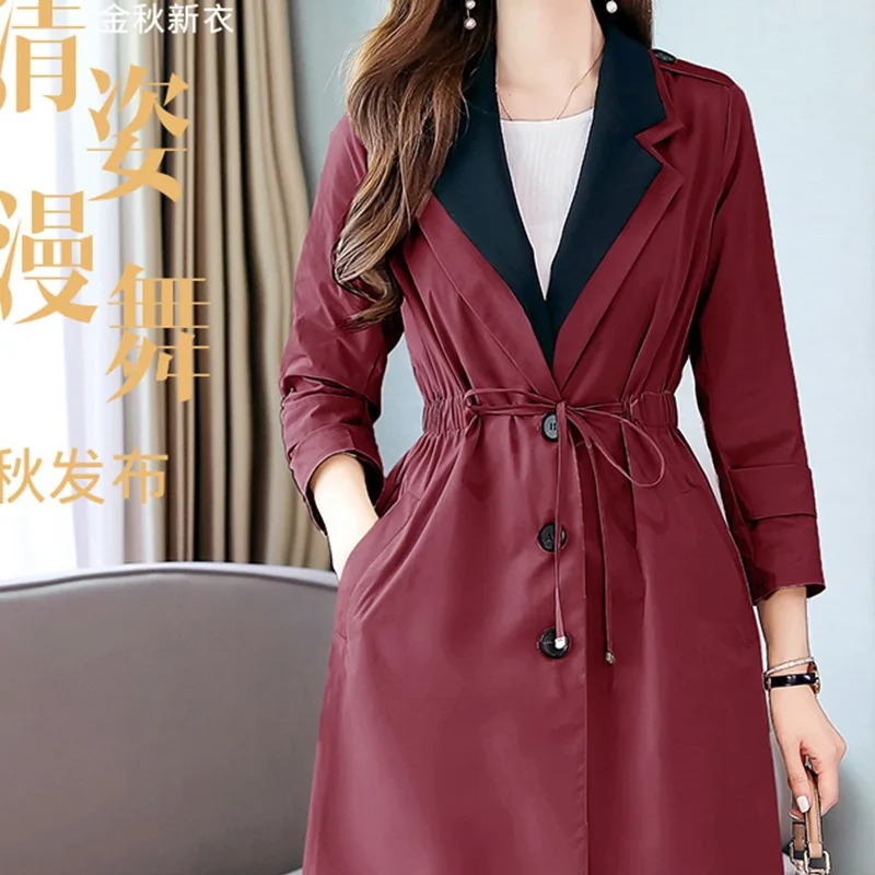 2019 Autumn Waist Hugging Fold-down Collar Mid-length Single-Breasted Trench Coat Comfortable Trend Elegant Versatile Slim Fit S
2019 Autumn Waist Hugging Fold-down Collar Mid-length Single-Breasted Trench Coat Comfortable Trend Elegant Versatile Slim Fit S