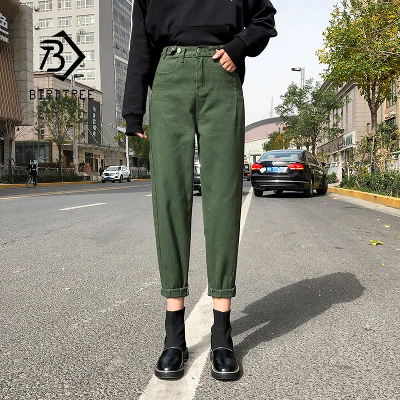 2020 Spring New Vintage High Waist Slouchy Green Cotton Mom Jeans Denim Harem Pants For Women Autumn Casual Ripped Trousers B016
2020 Spring New Vintage High Waist Slouchy Green Cotton Mom Jeans Denim Harem Pants For Women Autumn Casual Ripped Trousers B016