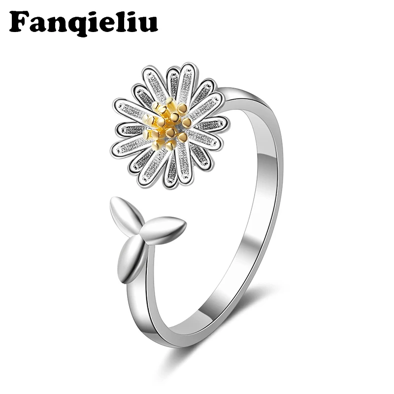 Fanqieliu Creative Yellow Flower Rings 925 Sterling Silver Ring For Women Adjustable Open Cuff Ring Wedding Bands FQL20245 
Fanqieliu Creative Yellow Flower Rings 925 Sterling Silver Ring For Women Adjustable Open Cuff Ring Wedding Bands FQL20245