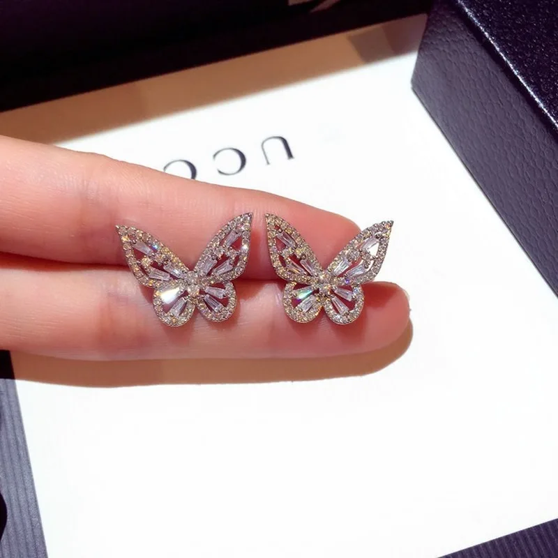 Sterling Silver Color Cute Butterfly Stud Earrings for Women Fashion Jewelry Korean Earrings 925
Sterling Silver Color Cute Butterfly Stud Earrings for Women Fashion Jewelry Korean Earrings 925