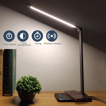 LED Desk Lamp Aluminum Alloy Folding Touching Dimming Wireless Charging Eye Protection Reading Light For Mobile Phone charge 
LED Desk Lamp Aluminum Alloy Folding Touching Dimming Wireless Charging Eye Protection Reading Light For Mobile Phone charge