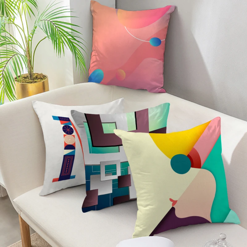 Geometric Abstract Decorative Pillows Case Throw Pillows Bike Woman Pattern Designer Pink and Yellow Grey Cushion Cover 45*45 cm
Geometric Abstract Decorative Pillows Case Throw Pillows Bike Woman Pattern Designer Pink and Yellow Grey Cushion Cover 45*45 cm