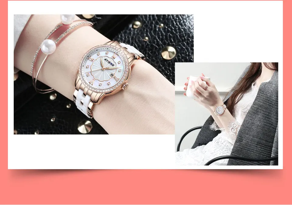 Wome Watches Atieno Holiday Gift Luxury Ceramic Wristband Fashion Ladies WristWatch Female Clock Quartz Relojes Para Mujer Wome Watches Atieno Holiday Gift Luxury Ceramic Wristband Fashion Ladies WristWatch Female Clock Quartz Relojes Para Mujer