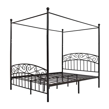 Metal Framed Canopy 4 Posters Platform Bed Frame Strong Steel Mattress No Box Spring Needed Support Bedroom Furniture Queen Size
Metal Framed Canopy 4 Posters Platform Bed Frame Strong Steel Mattress No Box Spring Needed Support Bedroom Furniture Queen Size