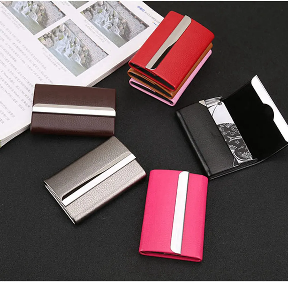 1 Piece Pu Leather and Stainless Steel New Fashion Business Card Holder Portable ID Card Case For Women Metal Credit Card Holder
1 Piece Pu Leather and Stainless Steel New Fashion Business Card Holder Portable ID Card Case For Women Metal Credit Card Holder