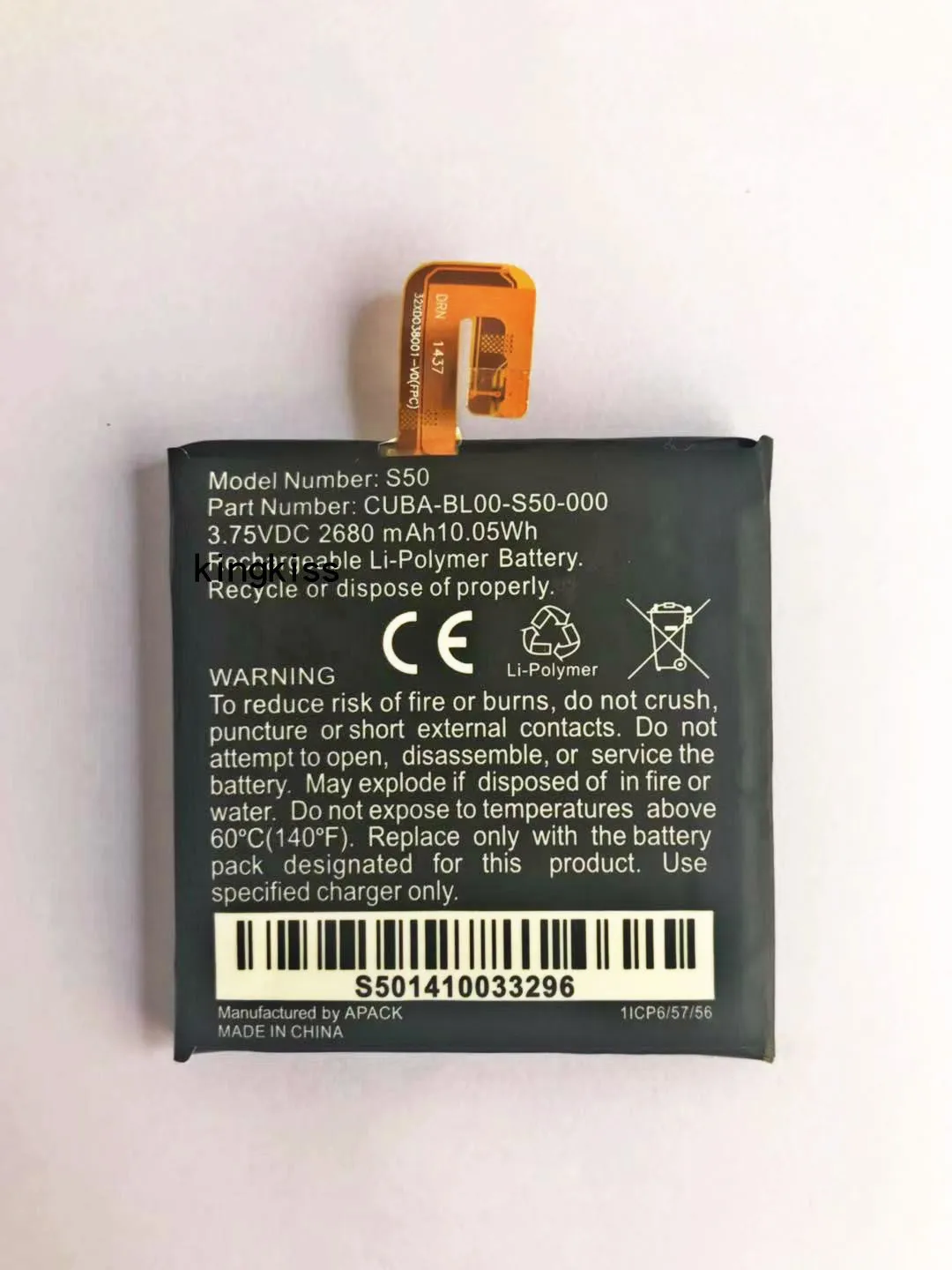 100% Original 2680mAh Replacement for Caterpillar CAT S50 Battery CUBA-BL00-S50-000 Batteries Bateria
100% Original 2680mAh Replacement for Caterpillar CAT S50 Battery CUBA-BL00-S50-000 Batteries Bateria