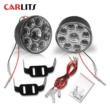 CARLITS New 2X 9LED DRL Waterproof Round Car Fog Lamp Driving Daytime Running Lights Head Light White for All Cars 12V White CJ
CARLITS New 2X 9LED DRL Waterproof Round Car Fog Lamp Driving Daytime Running Lights Head Light White for All Cars 12V White CJ