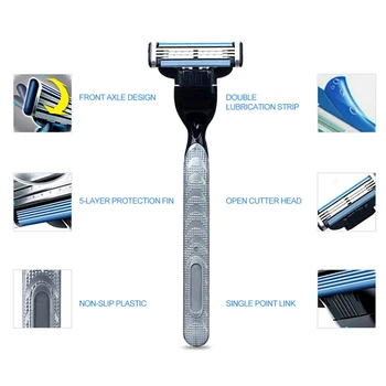 Black 5Pcs/Set 1 Machine + 4 Blades Manual Mens Hair Removal Shaving Razors with Replaceable Razors Blades
Black 5Pcs/Set 1 Machine + 4 Blades Manual Mens Hair Removal Shaving Razors with Replaceable Razors Blades