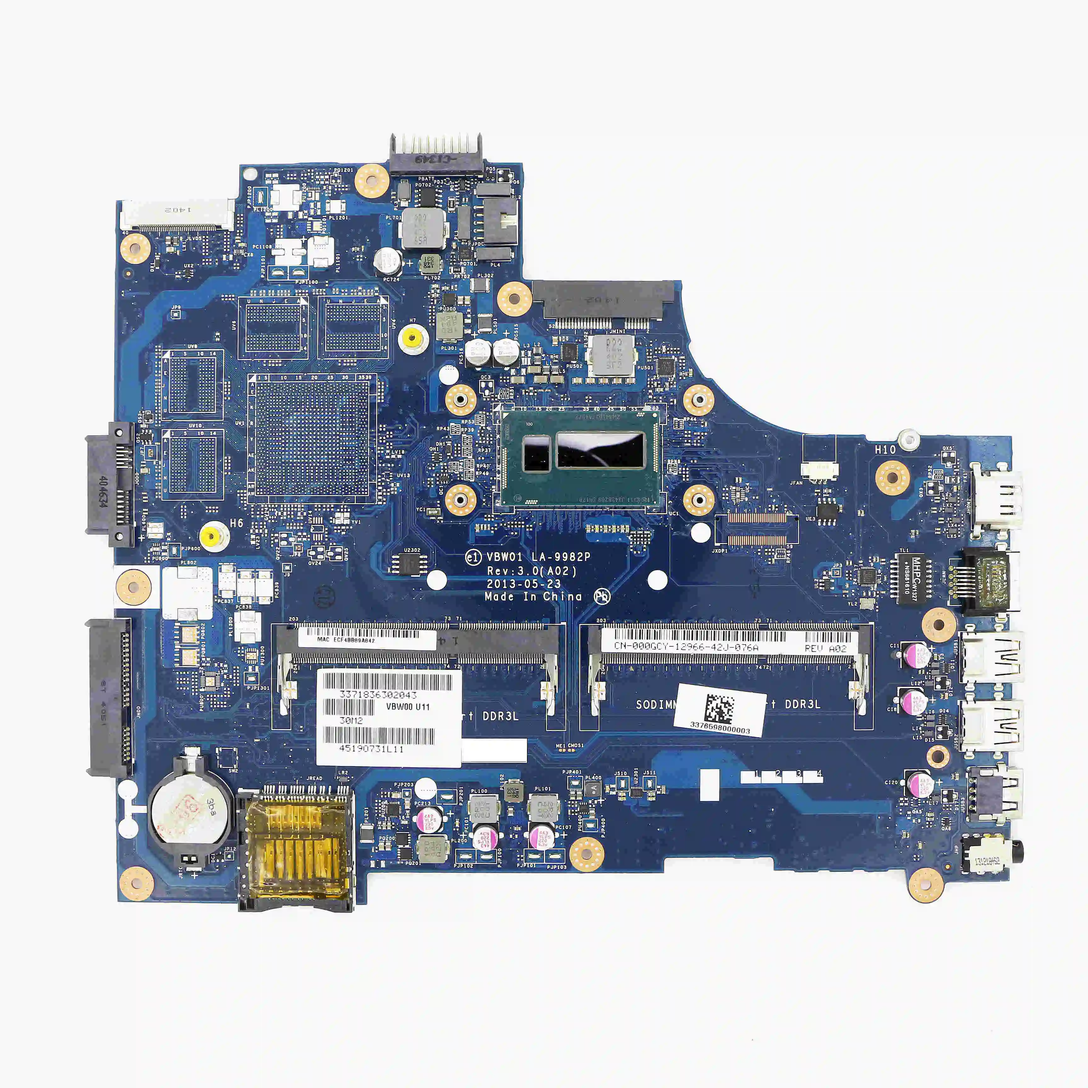 Материнская плата 00GCY - UMA VBW01 LA-9982P Вт/i5-4200U, 1,60 ГГц для Inspiron 15R (5537) / 15 (3537) 
Материнская плата 00GCY - UMA VBW01 LA-9982P Вт/i5-4200U, 1,60 ГГц для Inspiron 15R (5537) / 15 (3537)