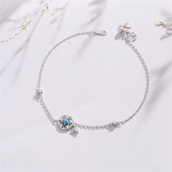 New Creative Temperament Simple Blue Dream Catcher 925 Sterling Silver Jewelry Hollow Leaf Sweet Crystal Round Bracelets SB188
New Creative Temperament Simple Blue Dream Catcher 925 Sterling Silver Jewelry Hollow Leaf Sweet Crystal Round Bracelets SB188