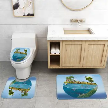 180x180cm Shower Curtain Polyester Fabric 4 Piece Bathroom Set Carpet Cover Toilet Cover Bath Mat Pad Colorful For Home Decor
180x180cm Shower Curtain Polyester Fabric 4 Piece Bathroom Set Carpet Cover Toilet Cover Bath Mat Pad Colorful For Home Decor