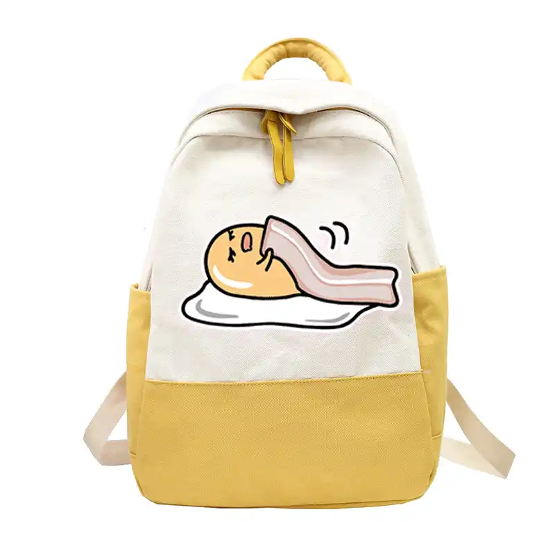 holshovyj ryukzak gudetama v yaponskom stile dlya zhenshin milyj dorozhnyj ranec s printom v vide yaic udobnaya shkolnaya sumka dlya devochek podrostkov sumka na plecho ryukzaki aliekspress