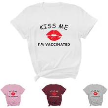 Kiss Me Im Vaccinated Letter Print Women T Shirt Short Sleeve O Neck Loose Women Tshirt Ladies Tee Shirt Tops Camisetas Mujer
Kiss Me Im Vaccinated Letter Print Women T Shirt Short Sleeve O Neck Loose Women Tshirt Ladies Tee Shirt Tops Camisetas Mujer