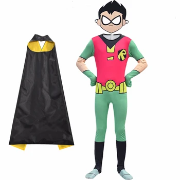 Kids Teen Titan Batman Robin Cosplay Costume Jumpsuits Mask Cloak Set Kids Halloween Makeup Party Super-hero Robin Uniform
Kids Teen Titan Batman Robin Cosplay Costume Jumpsuits Mask Cloak Set Kids Halloween Makeup Party Super-hero Robin Uniform