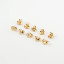 10Pcs/Lot Brass 18K Gold Plated Butterfly Earrings Back Stopper Studs Cap Ear Plugging Nut Clutch For Diy Earring Jewelry Making