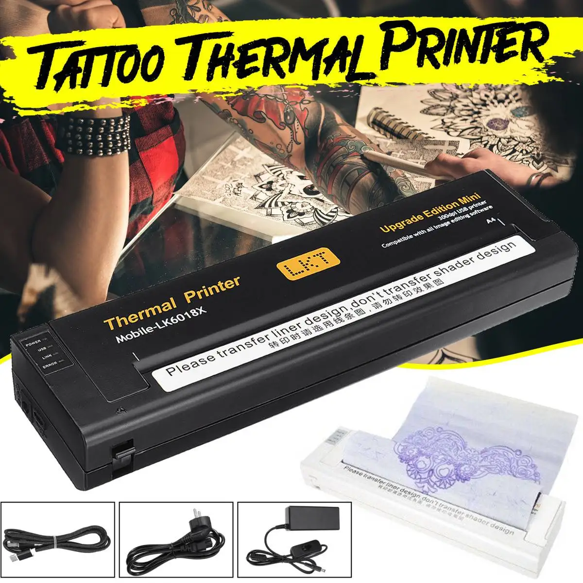 USB Copy Stencil Machine Tattoo Transfer Machine Printer Drawing Thermal Stencil Maker Copier for Tattoo Transfer Paper Supply
USB Copy Stencil Machine Tattoo Transfer Machine Printer Drawing Thermal Stencil Maker Copier for Tattoo Transfer Paper Supply
