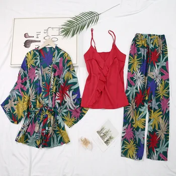 Herislim 2020 Silk Pajamas For Women Long Sleeve Set Floral Print Robe Pants 3 Pieces Satin Pijama Sleepwear Nightie Home Wear
Herislim 2020 Silk Pajamas For Women Long Sleeve Set Floral Print Robe Pants 3 Pieces Satin Pijama Sleepwear Nightie Home Wear