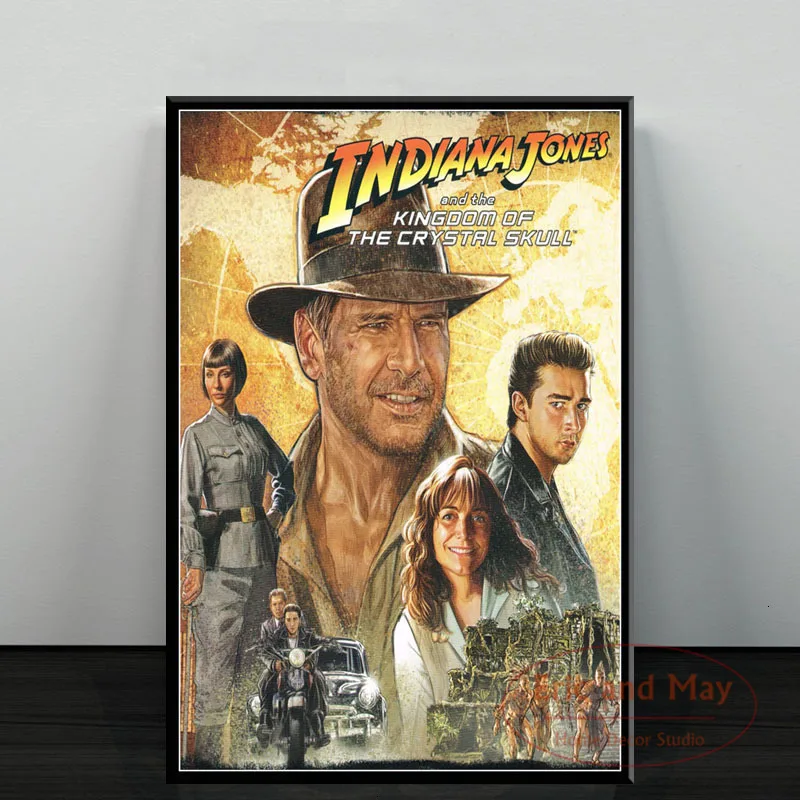 Posters and Prints Indiana Jones Classic Movie Series Poster Wall Art Picture Canvas Painting for Room Home Decor | Дом и сад