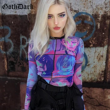 Goth Dark Y2K E-girl O-Neck Mesh Female T-Shirt Aesthetic Fashion Print Summer Streetwear Casual T-Shirts Bodycon 90s Chic 2020
Goth Dark Y2K E-girl O-Neck Mesh Female T-Shirt Aesthetic Fashion Print Summer Streetwear Casual T-Shirts Bodycon 90s Chic 2020