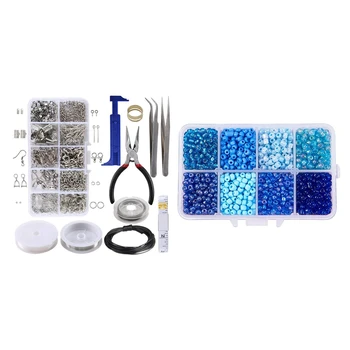 10 Grid Repair Tool Beginners with Transparent Round Glass Seed Beads 4MM Multicolor Box Set Blue
10 Grid Repair Tool Beginners with Transparent Round Glass Seed Beads 4MM Multicolor Box Set Blue
