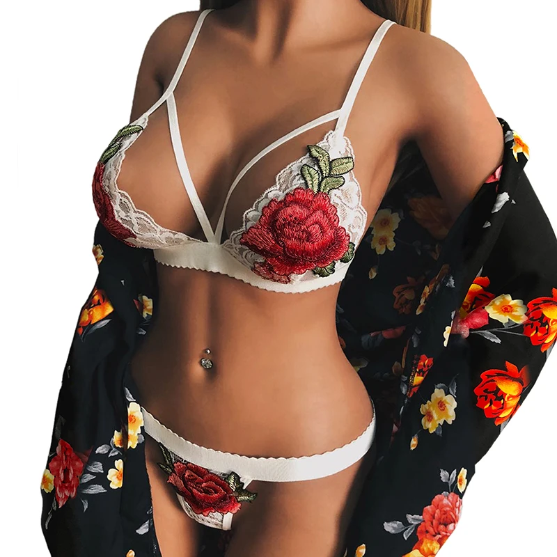 Summer Women bra & briefs set Deep V Sexy Lace Flower Embroidered Elastic Strap Bra+Thong Set ladies underwear
Summer Women bra & briefs set Deep V Sexy Lace Flower Embroidered Elastic Strap Bra+Thong Set ladies underwear