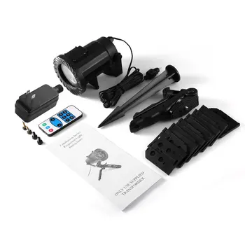 LED Landscape Projector Light RF RC Spotlight Rotating Projection Light with 15pcs Pattern Lens for Christmas Party Decoration
LED Landscape Projector Light RF RC Spotlight Rotating Projection Light with 15pcs Pattern Lens for Christmas Party Decoration