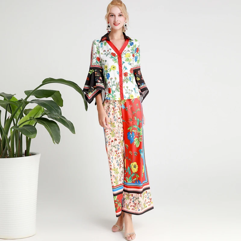 Xiaomoli Autumn 2019 New Printing Colour and Fragmented Flower Stitching Top Fashionable Broad-legged Pants Two-piece Set
Xiaomoli Autumn 2019 New Printing Colour and Fragmented Flower Stitching Top Fashionable Broad-legged Pants Two-piece Set