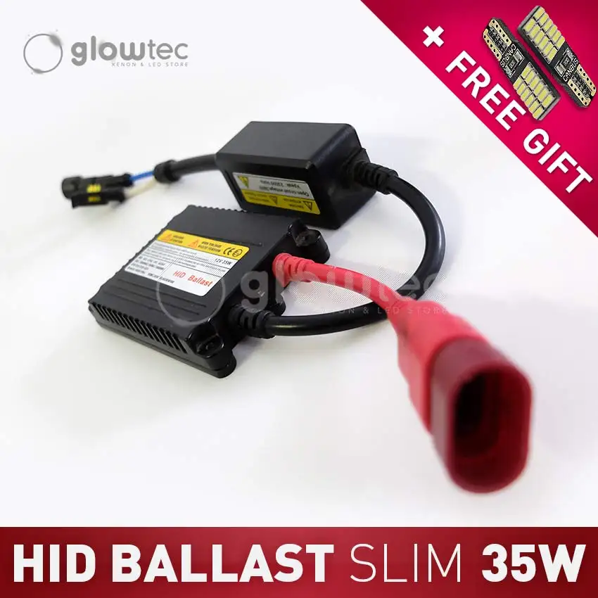 

1pc 35W 55W HID Slim Ballast Replacement For Xenon Headlight 12v H1 H3 H4 H7 H9 H10 H11 H13 9004 9005 9006 GLOWTEC + FREE GIFT