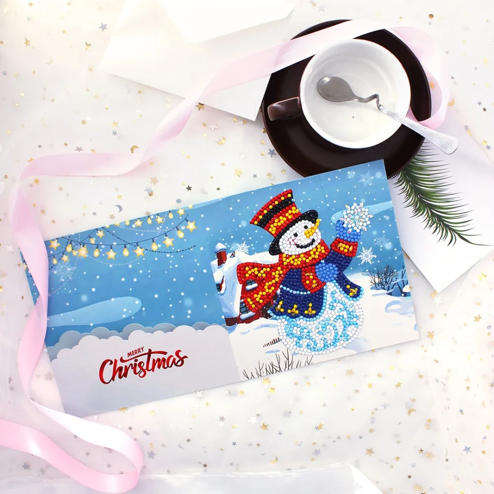 santa claus merry christmas paper greeting postcards craft diy
