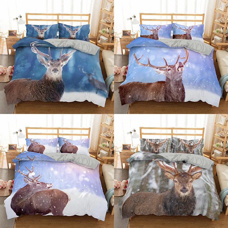 3D HD Digital Printing Quilt Cover Christmas Decoration Bedding Set Christmas Elk Quilt Cover Pillow Case Soft Silky Bedding Set
3D HD Digital Printing Quilt Cover Christmas Decoration Bedding Set Christmas Elk Quilt Cover Pillow Case Soft Silky Bedding Set