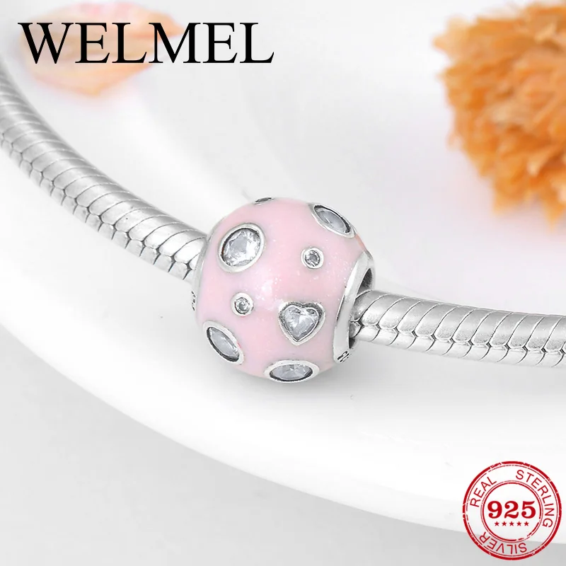 New 925 Sterling Silver fascinating pink Enamel and CZ beads Fit Original Pandora Charm Bracelet Jewelry making
New 925 Sterling Silver fascinating pink Enamel and CZ beads Fit Original Pandora Charm Bracelet Jewelry making