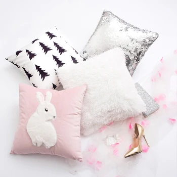 Pink Princess Rabbit Plush Cushion Cover Waist Cushion Heart Shape Home Decorative Sofa Car Chair Throw Pillow Case Cover
Pink Princess Rabbit Plush Cushion Cover Waist Cushion Heart Shape Home Decorative Sofa Car Chair Throw Pillow Case Cover