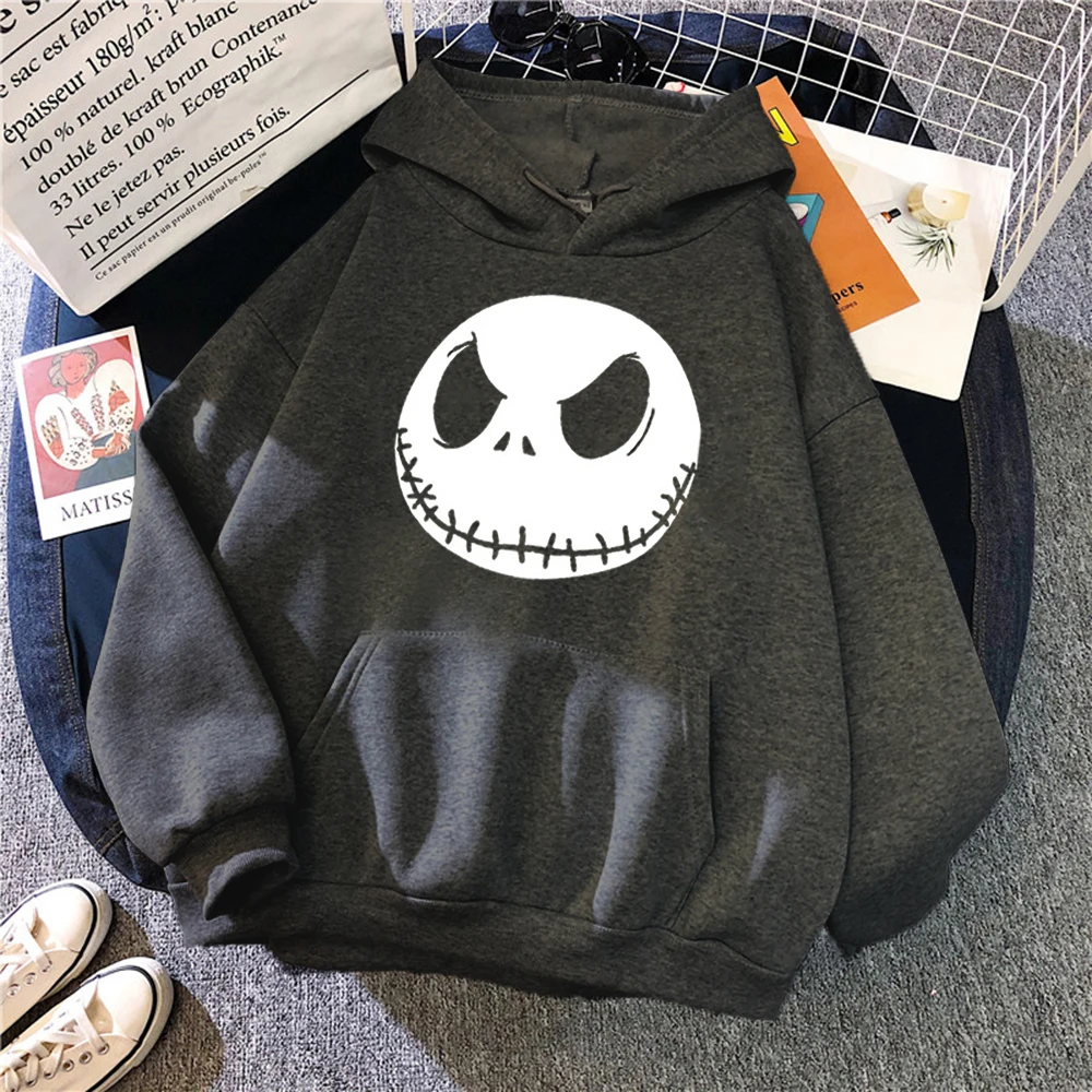 Мужская толстовка с капюшоном Jack Skellington черная Кошмар перед Рождеством уличная