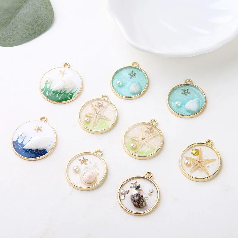 10pcs/lot Nautical Ocean Enamel Sea Starfish Shell Conch Charms Colorful Oil Drop earring Pendant for Jewelry accessories DIY
10pcs/lot Nautical Ocean Enamel Sea Starfish Shell Conch Charms Colorful Oil Drop earring Pendant for Jewelry accessories DIY
