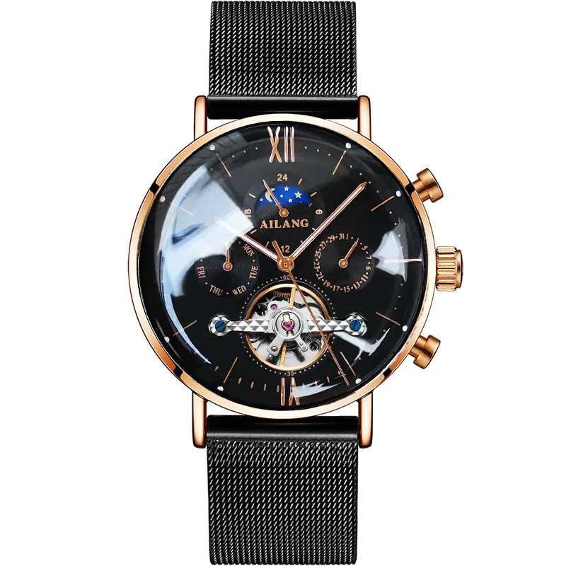 

AILANG Tourbillon Men Automatic Mechanical Watch Fashion Rose Gold Case 2024 New Luxury Men Watch Gift Relogio Masculino 8613