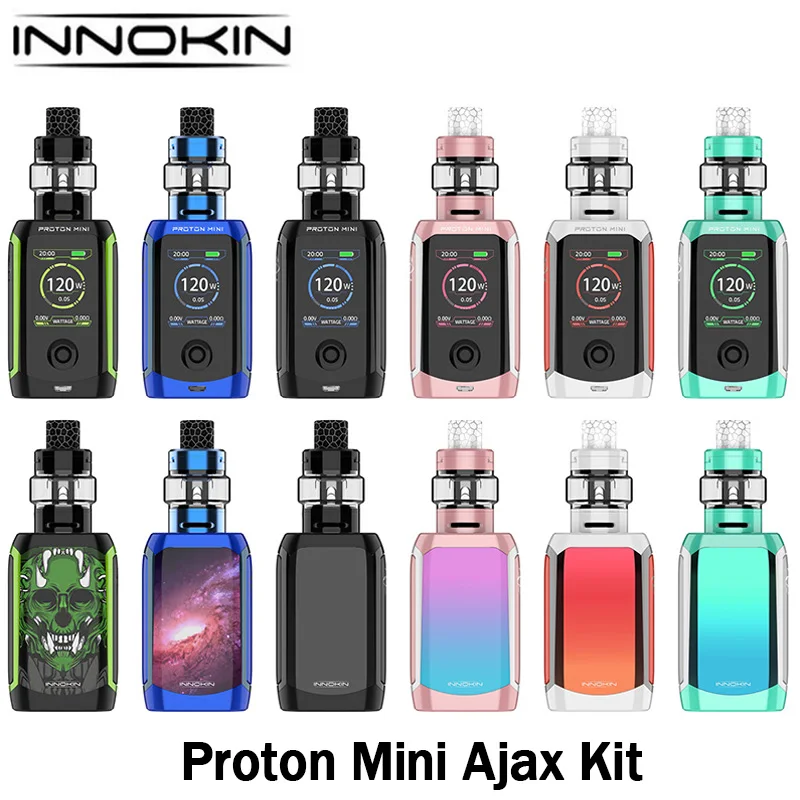 Оригинальный Innokin Proton Mini Ajax комплект 120 Вт Box Mod 5 мл AJAX Sub-Ohm Tank Fit Plex3D катушки Elctronic