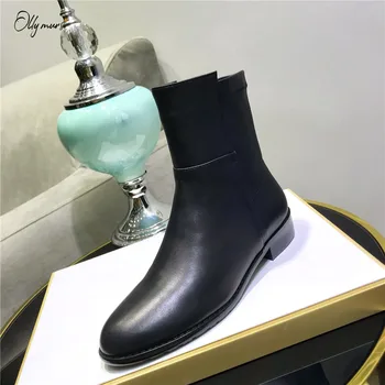 OllyMurs New Fashion Black Genuine Leather Women Boots Round Toe Slip On Women Autumn Winter Ankle Boots Shoes Woman 
OllyMurs New Fashion Black Genuine Leather Women Boots Round Toe Slip On Women Autumn Winter Ankle Boots Shoes Woman