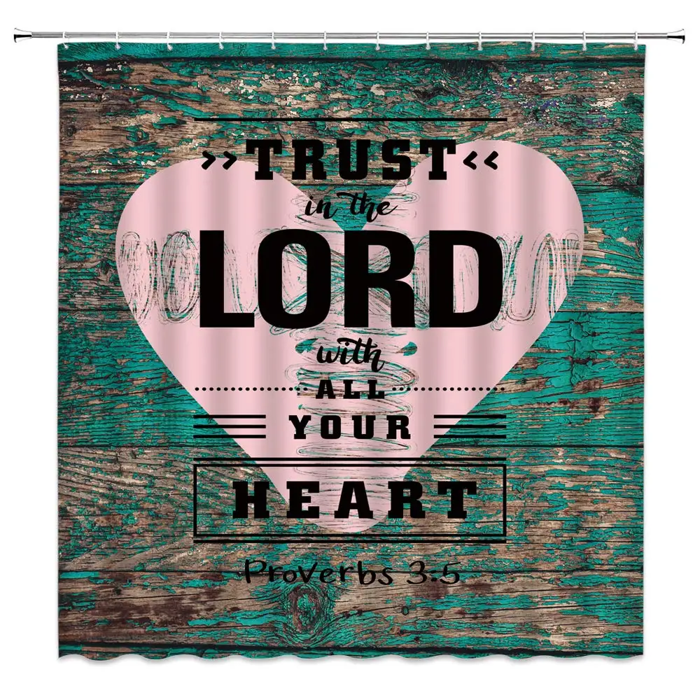 Inspirational Quotes Shower Curtain Trust in The Lord with All Your Heart Proverbs Rustic Wooden Board Barn Plank Retro Classic
Inspirational Quotes Shower Curtain Trust in The Lord with All Your Heart Proverbs Rustic Wooden Board Barn Plank Retro Classic