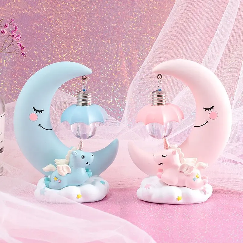 Resin Moon Unicorn LED Night Light Cartoon Baby Nursery Lamp Breathing Children Toy Christmas Gift Kids Room Craft Table Light
Resin Moon Unicorn LED Night Light Cartoon Baby Nursery Lamp Breathing Children Toy Christmas Gift Kids Room Craft Table Light
