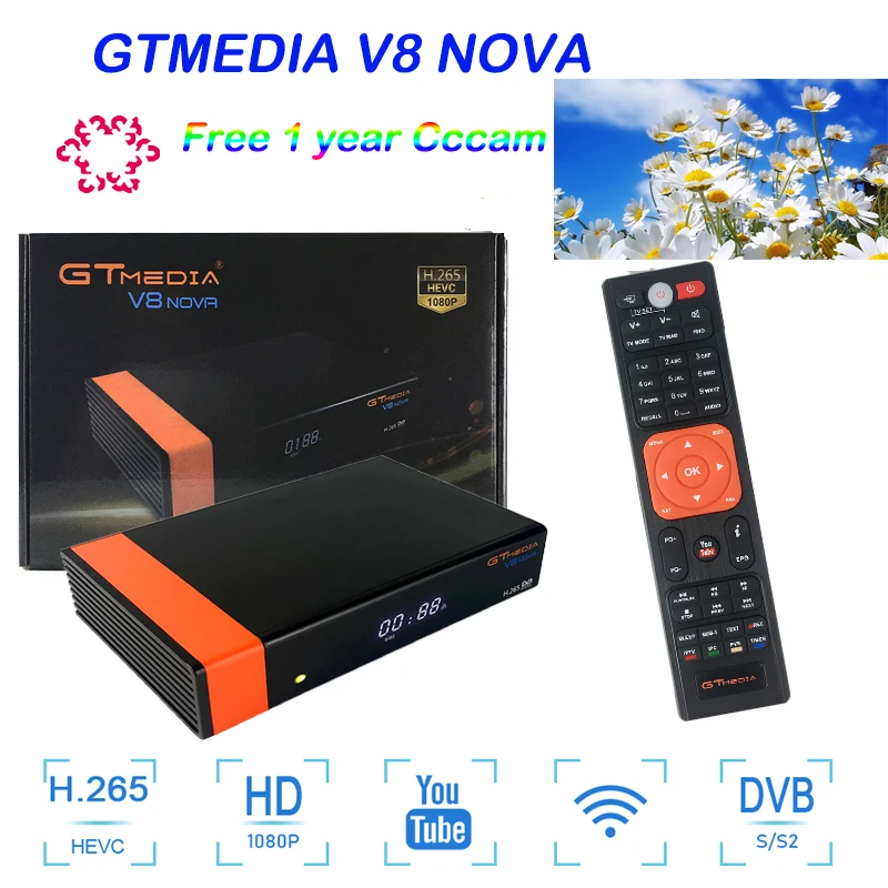 DVB-S2 GTMEDIA V8 Nova Satellite Decoder H.265 1080P Support for Free 1 year Europe Spain cccam Freesat v8 nove same as v9 super
DVB-S2 GTMEDIA V8 Nova Satellite Decoder H.265 1080P Support for Free 1 year Europe Spain cccam Freesat v8 nove same as v9 super