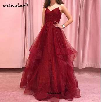 Sequin Evening Dresses Spaghetti Straps V Neck Sleeveless Robe De Soiree Draped Dubai Saudi Arabic Prom Gowns Tiered Prom Dress
Sequin Evening Dresses Spaghetti Straps V Neck Sleeveless Robe De Soiree Draped Dubai Saudi Arabic Prom Gowns Tiered Prom Dress
