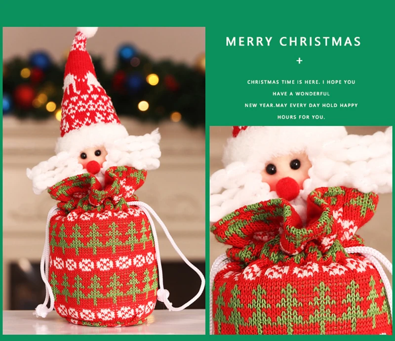 new year knitted christmas gift bag for kids christmas gift bag